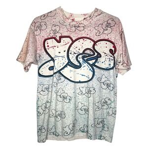Vintage 1991 Yes Band T Shirt All Over Print Brockum Roger Dean Logo Large‎